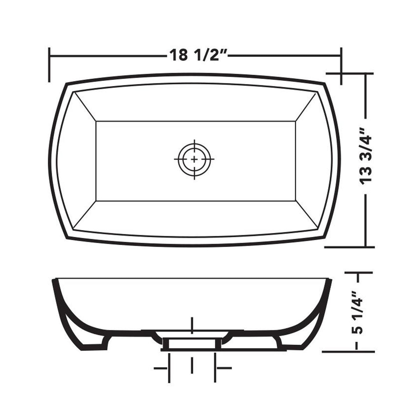 Pelican Int’l Shell Series PL-3081 18" x 13" White Porcelain Vessel Bathroom Sink