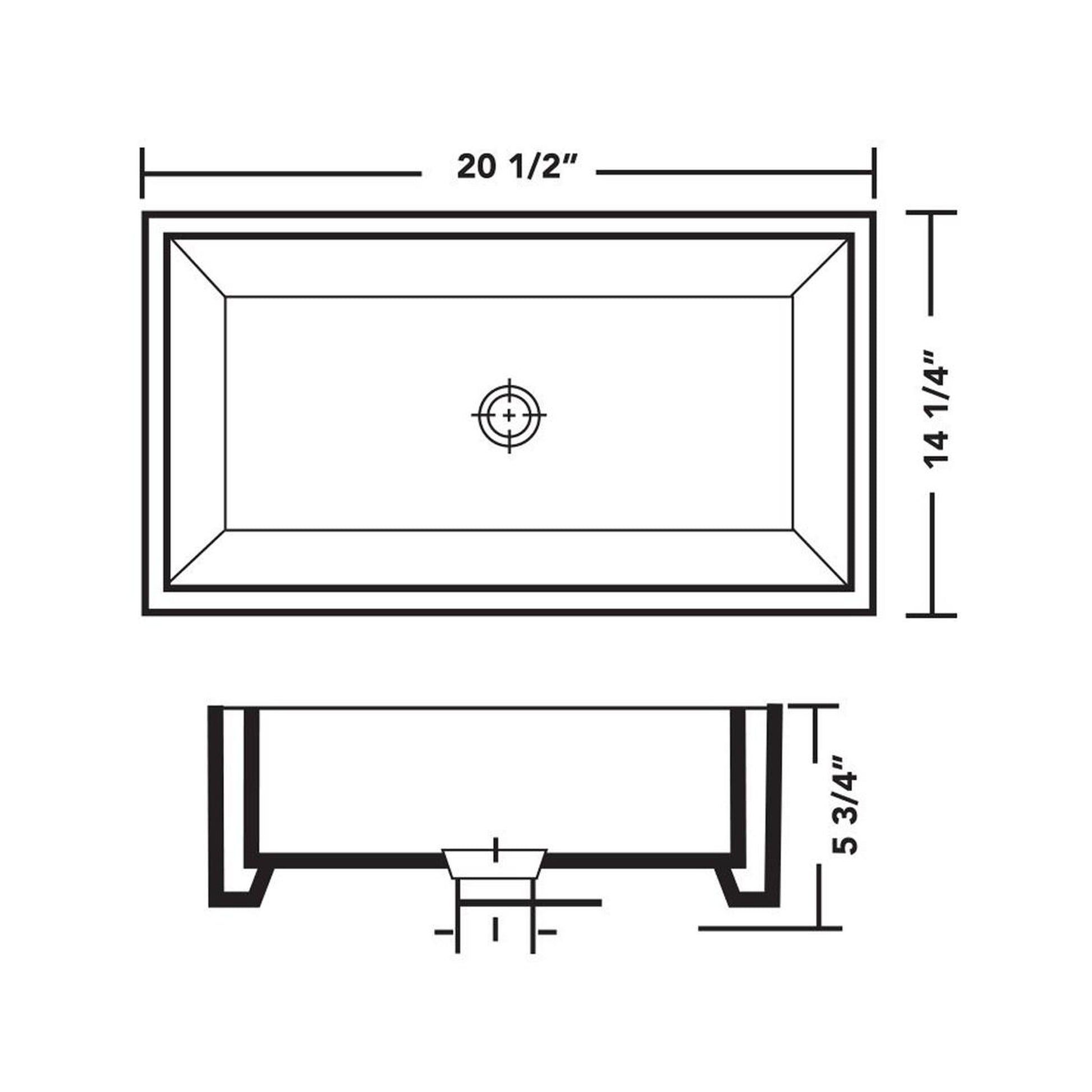 Pelican Int’l Shell Series PL-3082 20" x 14" White Porcelain Vessel Bathroom Sink