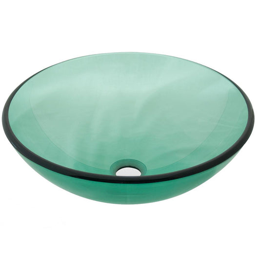 Pelican Int'l Vaso Series PL-624 Green Glass Vessel Bathroom Sink 16 1/2" x 16 1/2"