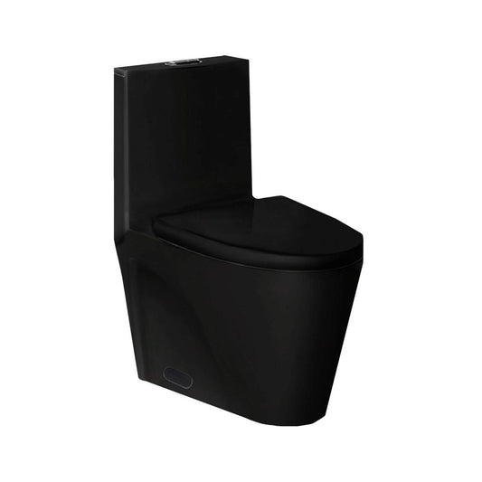 Pelican Int'l Vortex Series PL-12011 Matte Black Porcelain High Efficiency Toilet with Dual Flush