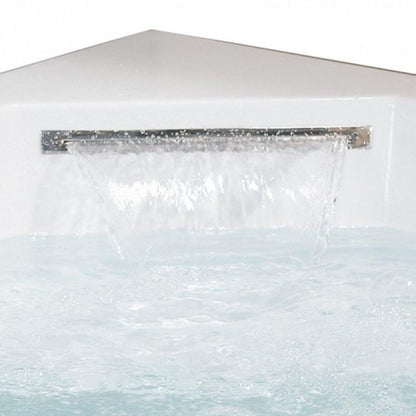 Platinum 59" x 59" x 24" Two-Person Corner Whirlpool Bathtub With Waterfall Spout 22 Hydro Massage Jets & Handheld Shower