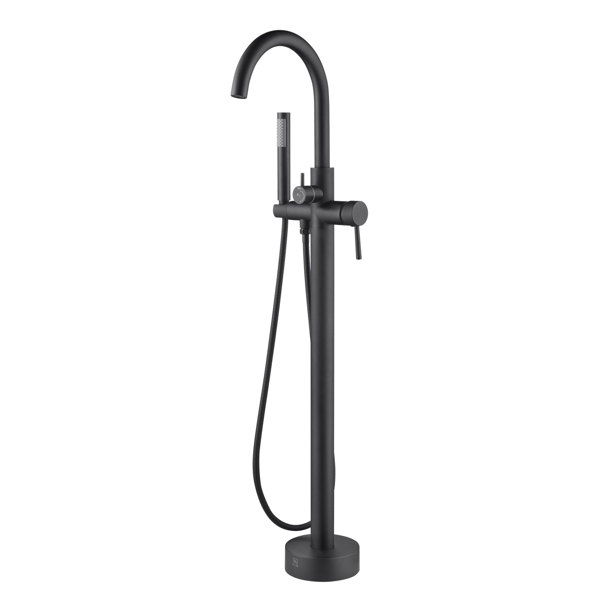 PULSE ShowerSpas High Flow Freestanding Tub Filler With Diverter in Matte Black Finish