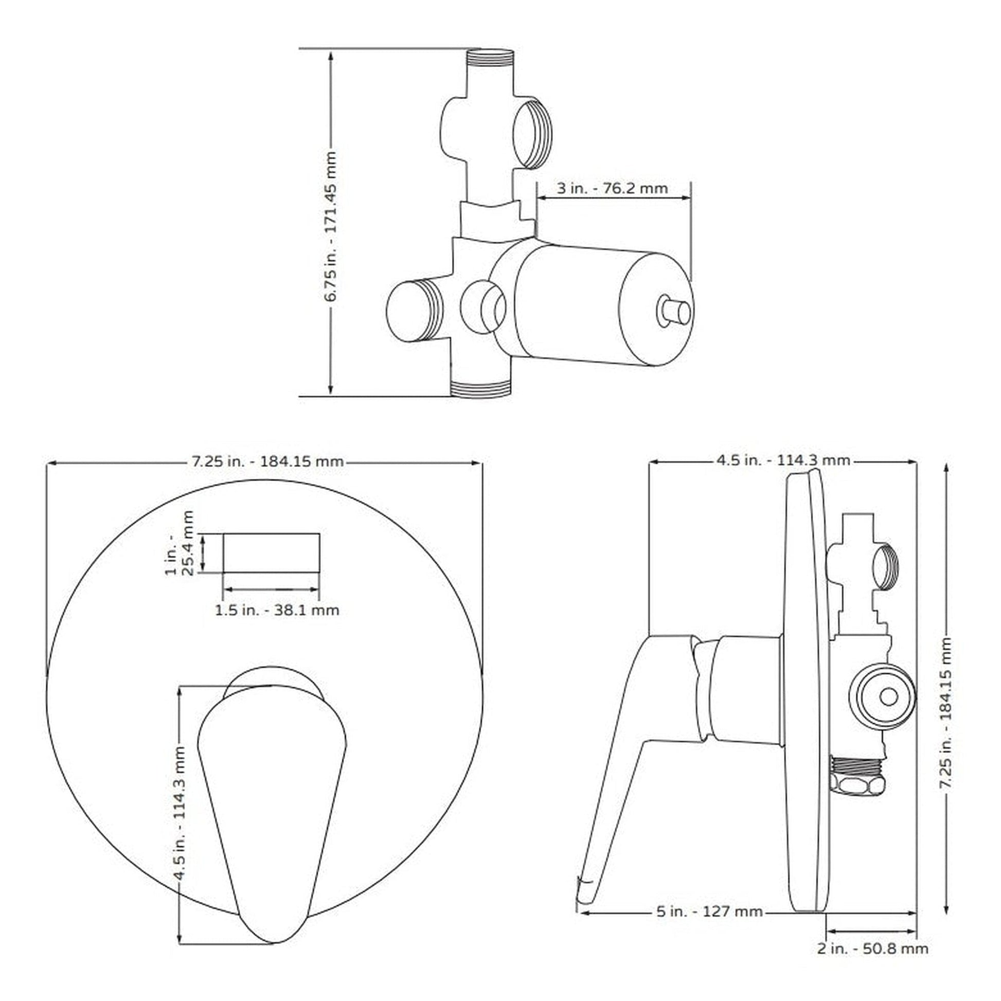 PULSE ShowerSpas Round LED Tru-Temp Pressure Balance 1/2" Rough-In Valve With Oil Rubbed Bronze Trim Kit