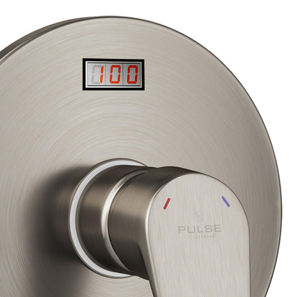 Pulse ShowerSpas Round LED Tru-Temp Pressure Balance 1/2" Rough-In Valve With Brushed Nickel Trim Kit