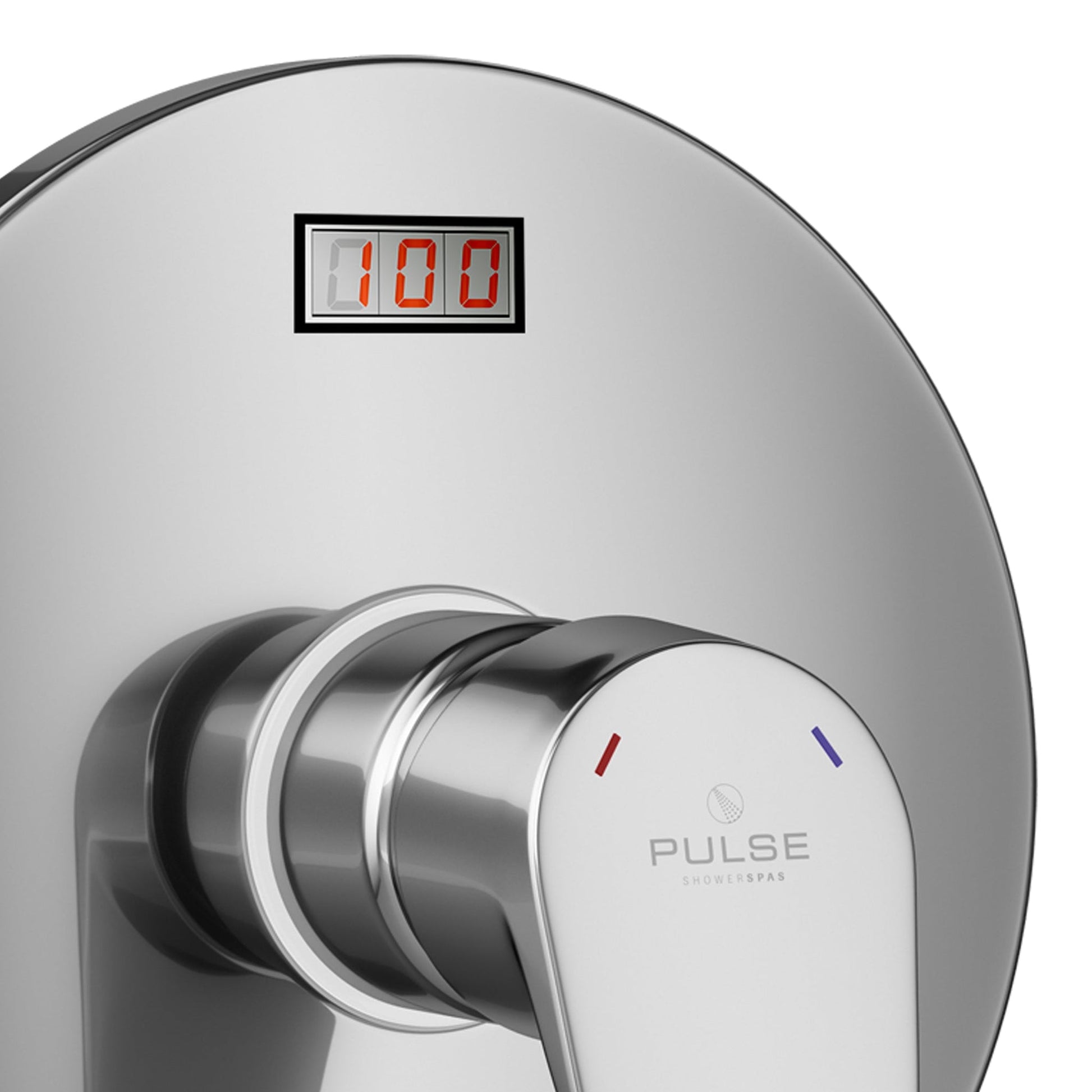 PULSE ShowerSpas Round LED Tru-Temp Pressure Balance 1/2" Rough-In Valve with Chrome Trim Kit