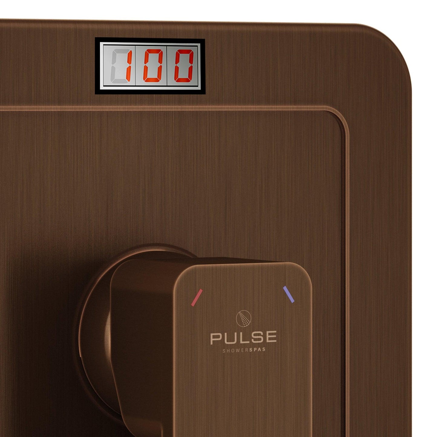 PULSE ShowerSpas Square LED Tru-Temp Pressure Balance 1/2" Rough-In Valve With Oil Rubbed Bronze Trim Kit