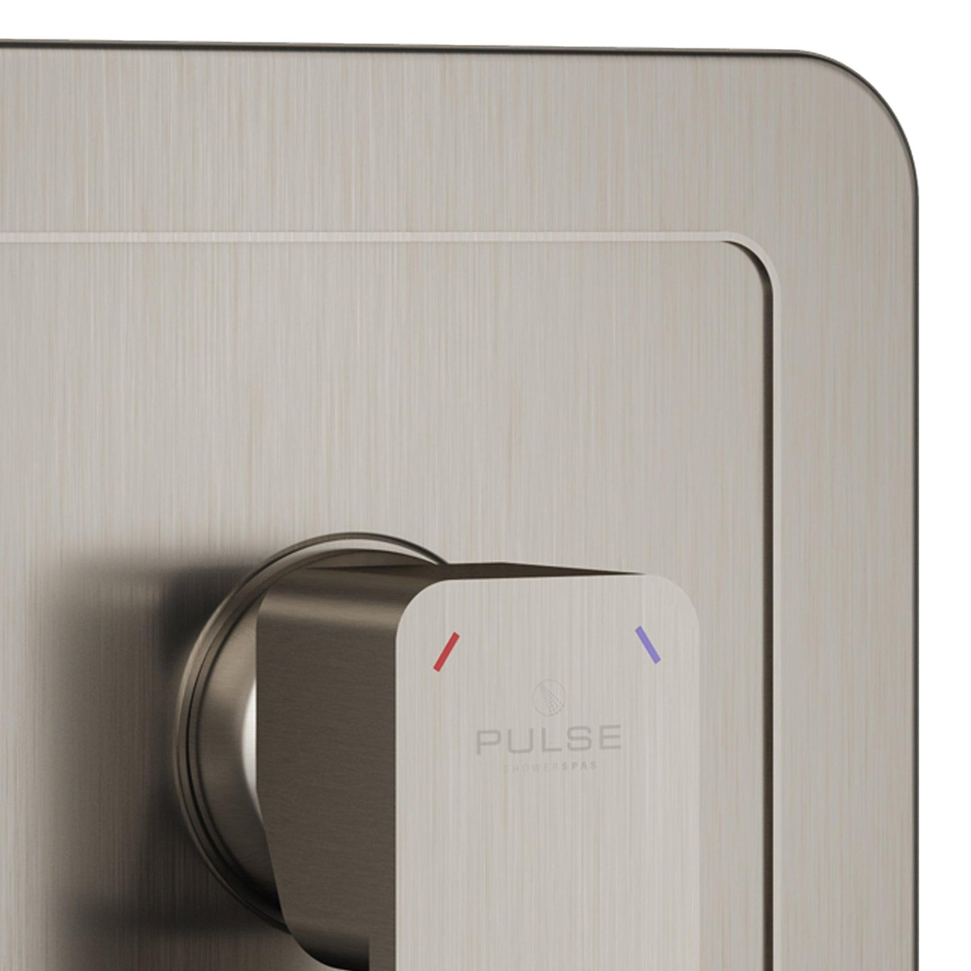 PULSE ShowerSpas Square Shape Tru-Temp Pressure Balance 1/2" Rough-In Valve With Brushed Nickel Trim Kit