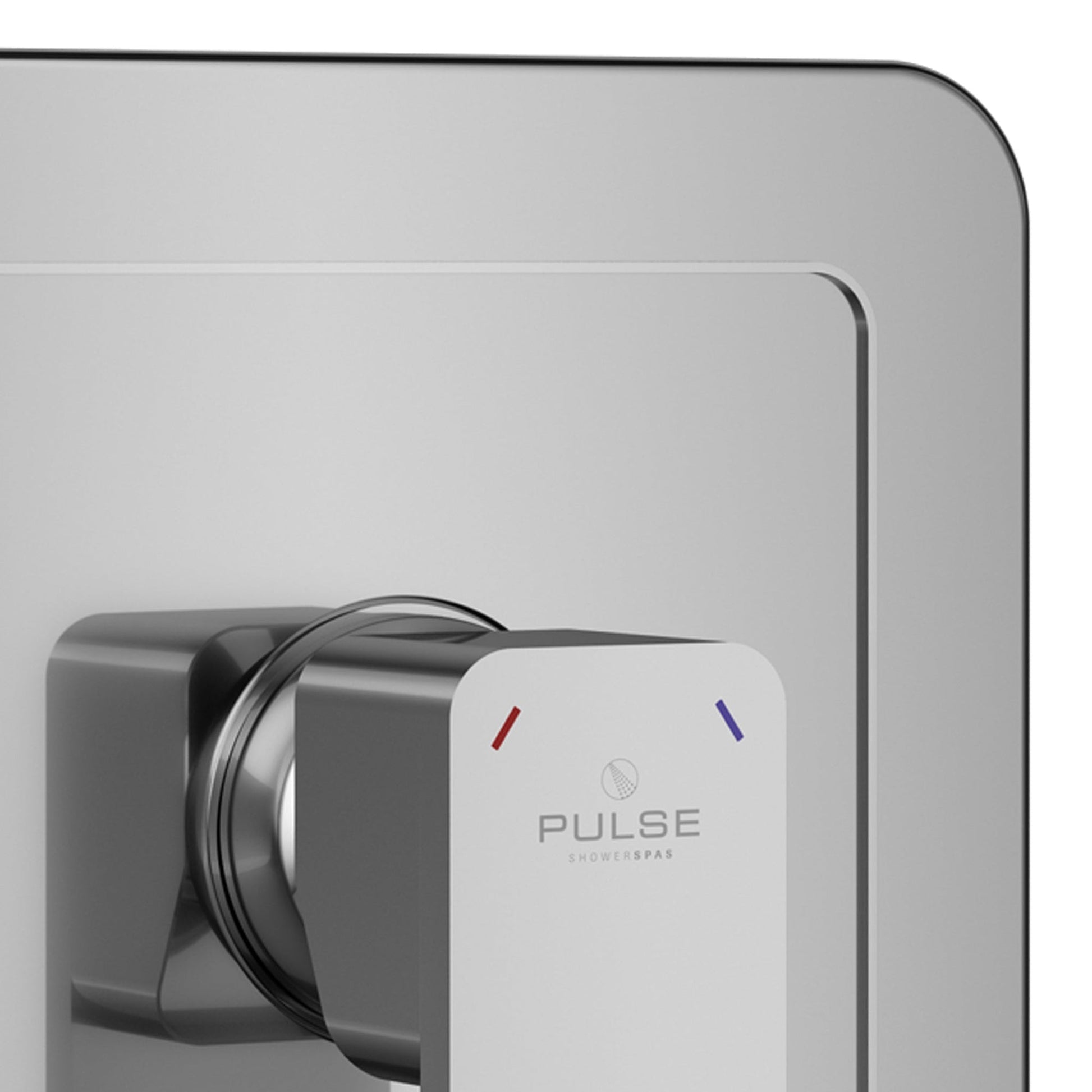 PULSE ShowerSpas Square Shape Tru-Temp Pressure Balance 1/2" Rough-In Valve With Chrome Trim Kit