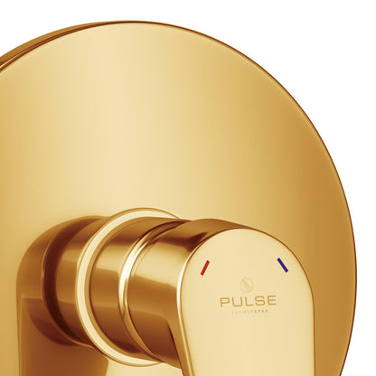 PULSE ShowerSpas Tru-Temp Pressure Balance 1/2" Rough-In Valve With Brushed Gold Round Shape Trim Kit