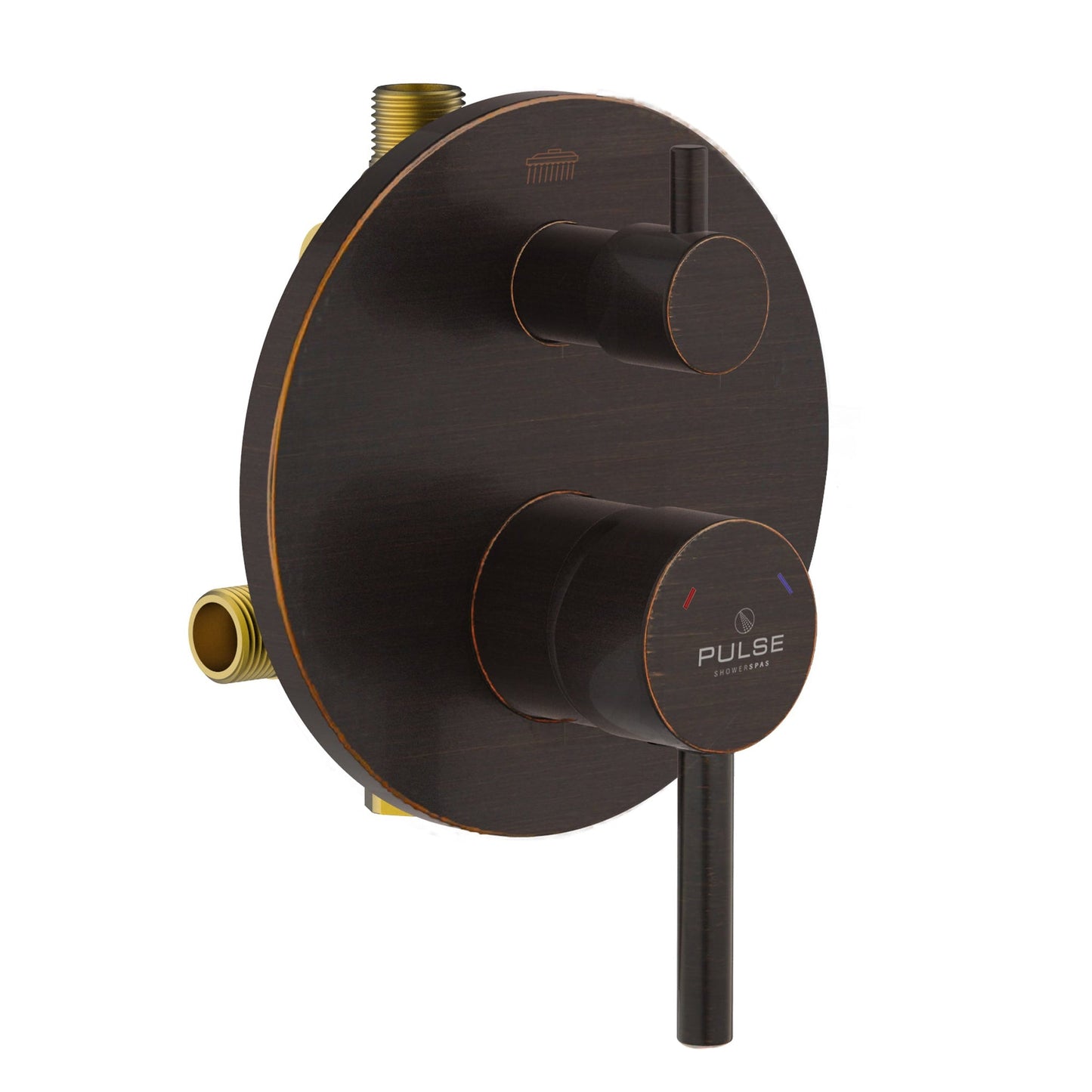 PULSE ShowerSpas Two Way Tru-Temp Pressure Balance 1/2" Rough-In Valve Oil Rubbed Bronze Finish Trim Kit