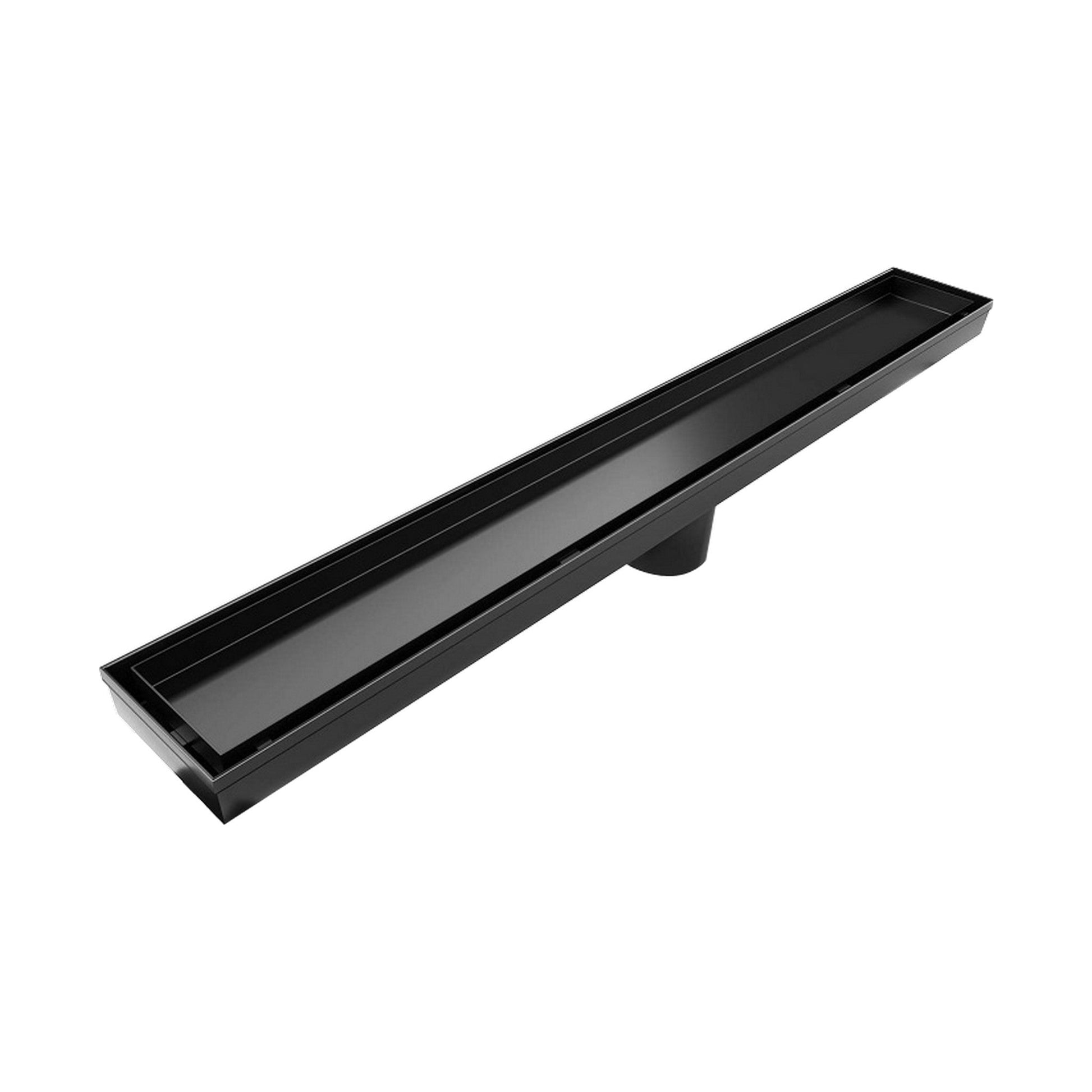 Ratel 12" Matte Black Tile-Insert Linear Drain System