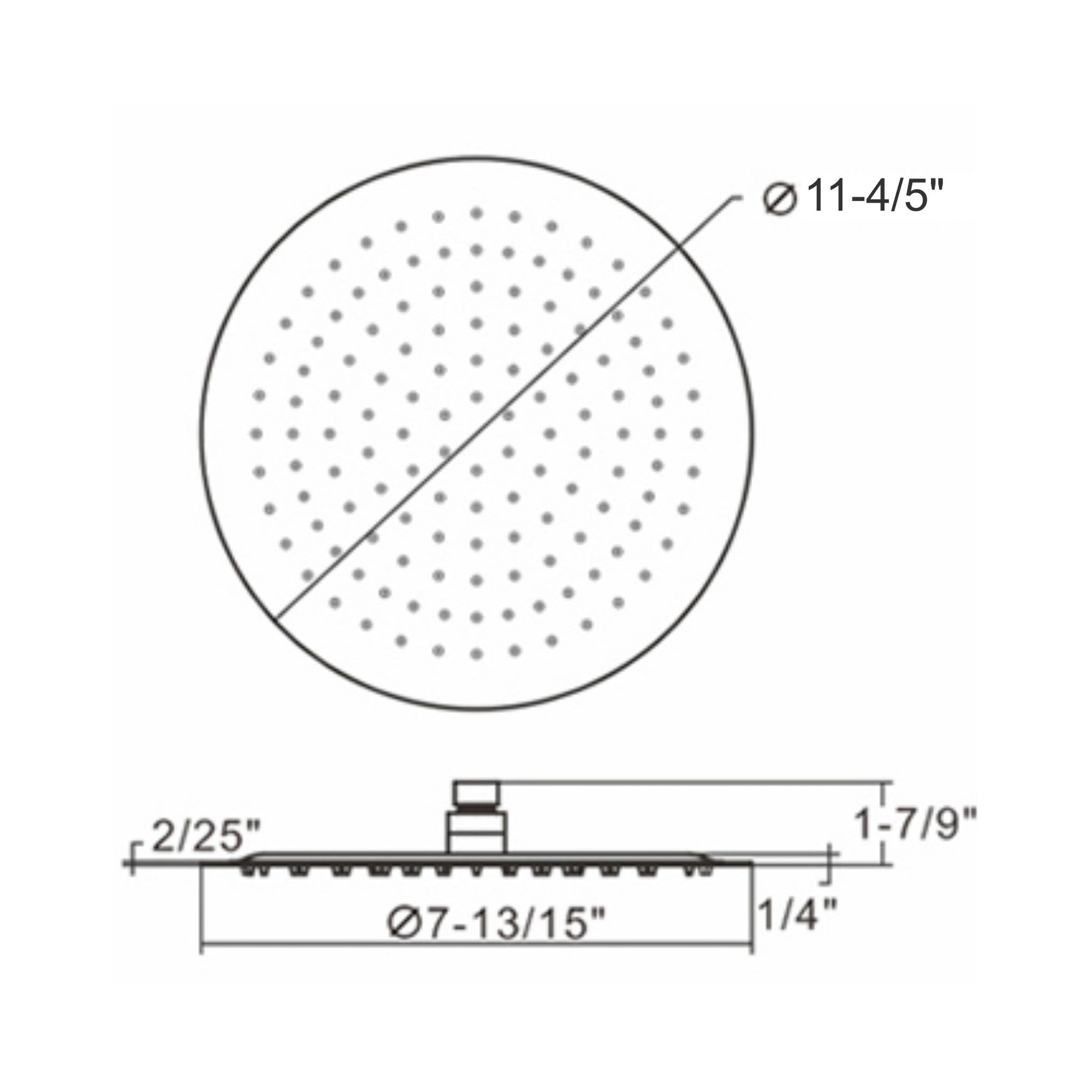 Ratel 12" Round Chrome Stainless Steel Rain Shower Head