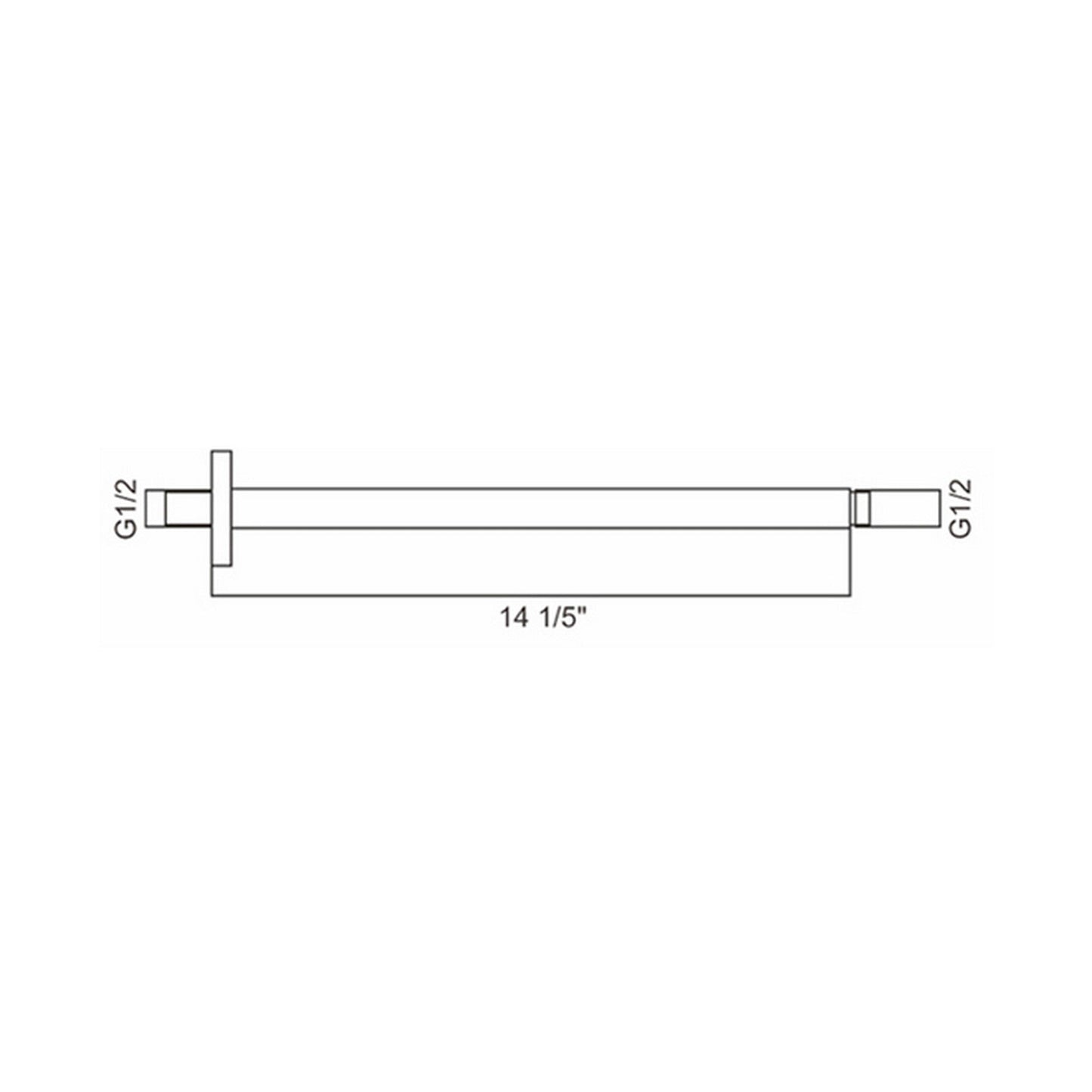 Ratel 14" Square Brushed Nickel Ceiling-Mounted Shower Arm