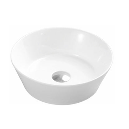 Ratel 14" White Round Ceramic Vessel Bathroom Sink