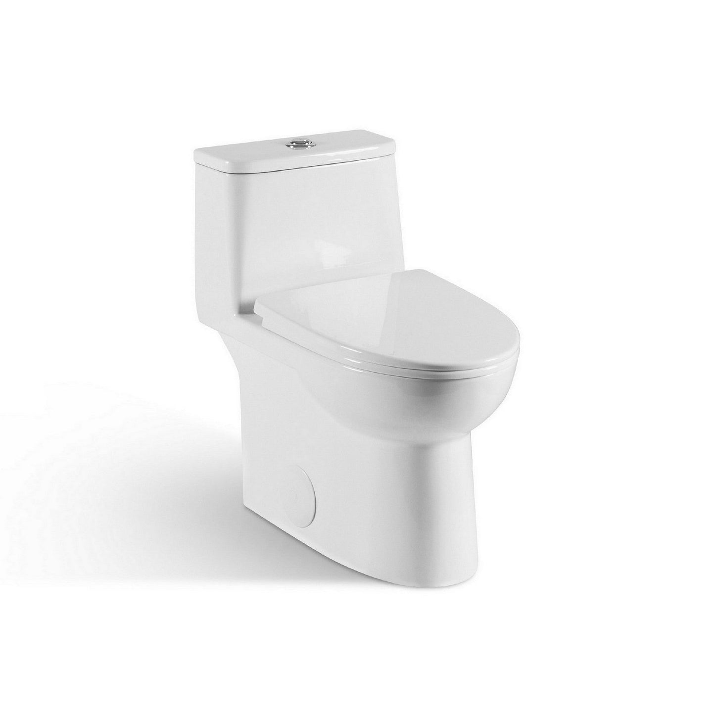Ratel 15" x 28" White Gloss One-Piece Dual-Flush Floor-Mounted Toilet With Soft-Close Seat