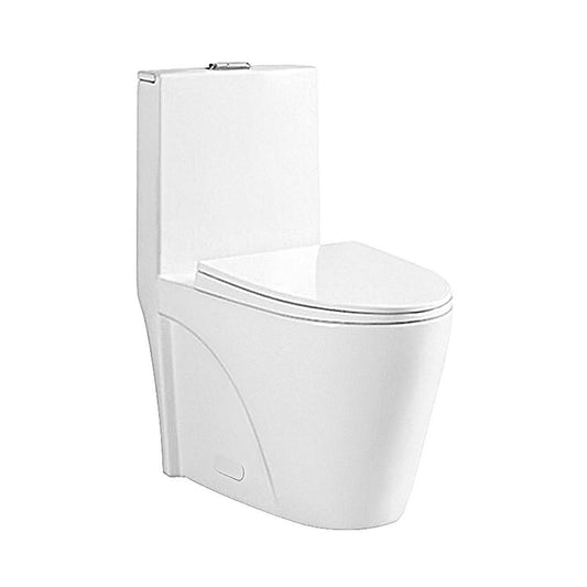 Ratel 15" x 31" White Gloss One-Piece Dual-Flush Floor-Mounted Toilet With Soft-Close Seat