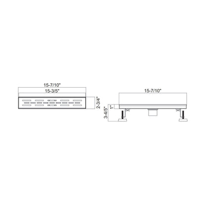 Ratel 16" Brushed Gold Linear Drain System