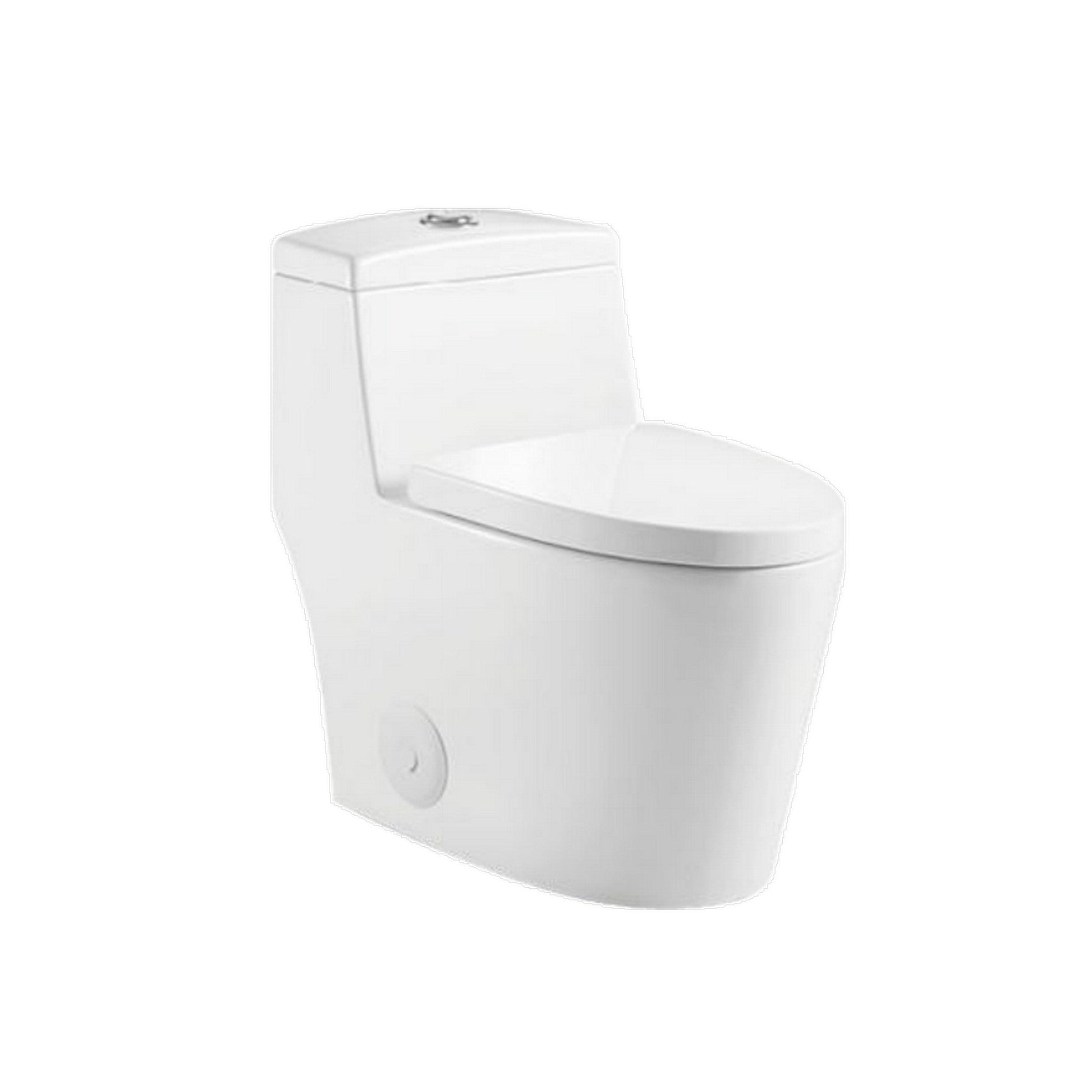 Ratel 16" x 27" White Gloss One-Piece Dual-Flush Floor-Mounted Toilet With Soft-Close Seat