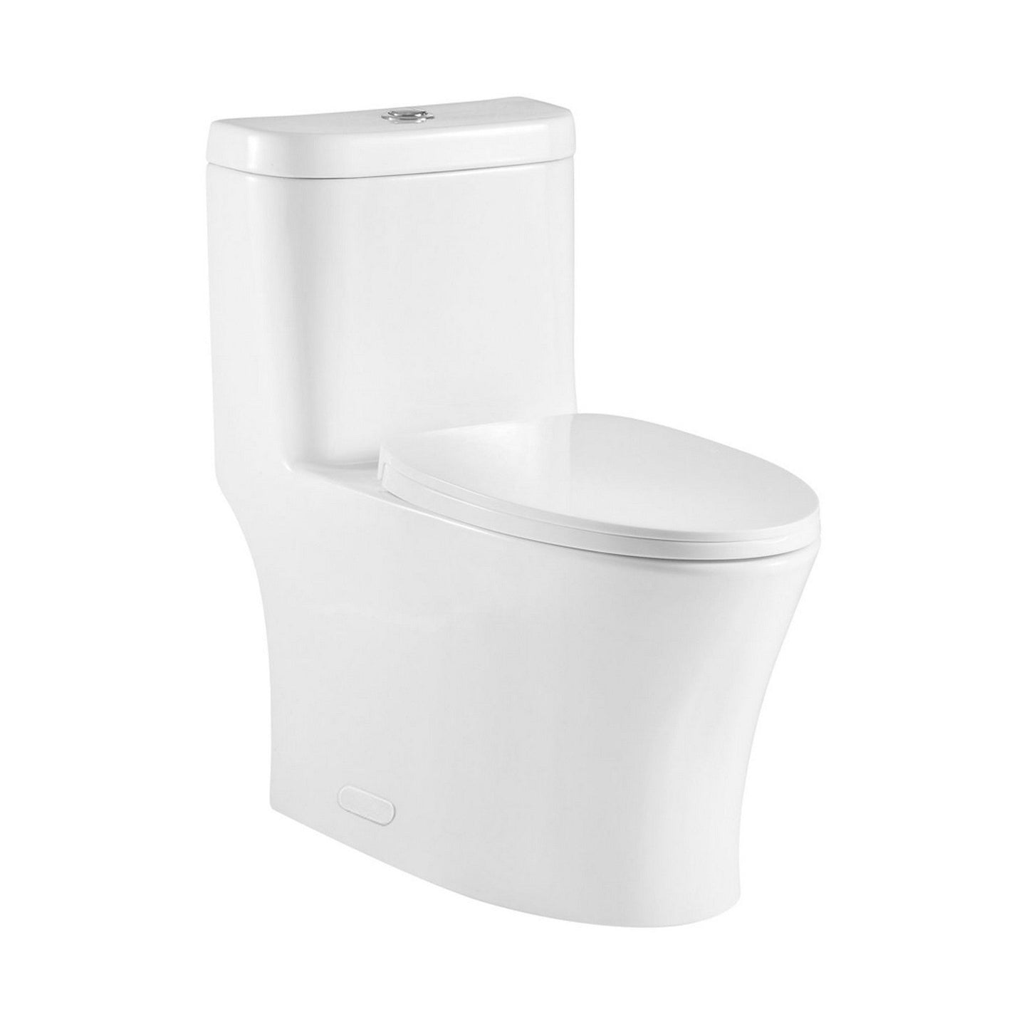 Ratel 16" x 30" White Gloss One-Piece Dual-Flush Floor-Mounted Toilet With Soft-Close Seat