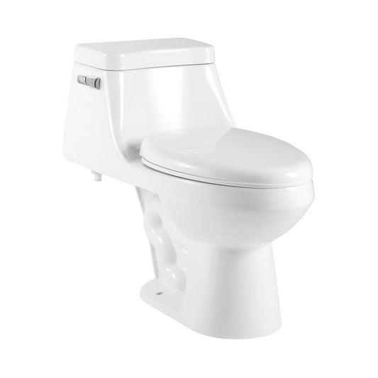 Ratel 17" x 26" White Gloss One-Piece Floor-Mounted Toilet With Soft-Close Seat