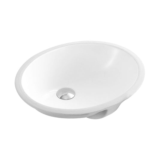 Ratel 18" x 15" White Oval Undermount Bathroom Sink