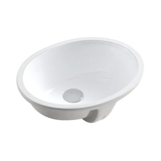 Ratel 19" x 15" White Oval Ceramic Undermount Bathroom Sink