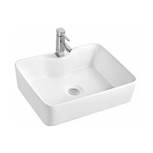 Ratel 19" x 15" White Rectangular Ceramic Vessel Bathroom Sink