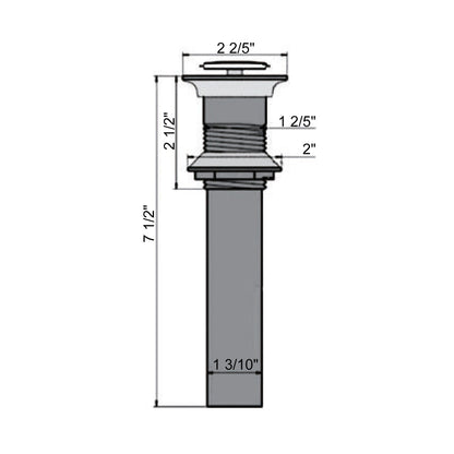 Ratel 2" Brushed Nickel Pop-up Drain Without Overflow Hole