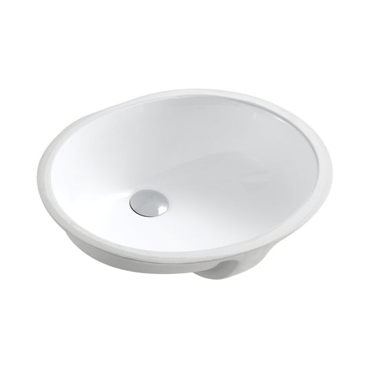 Ratel 20" White Oval Ceramic Undermount Bathroom Sink