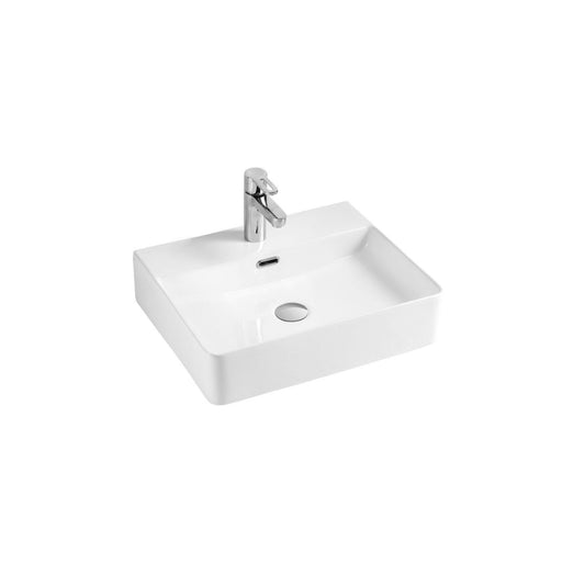 Ratel 20" x 17" White Rectangular Ceramic Vessel Bathroom Sink