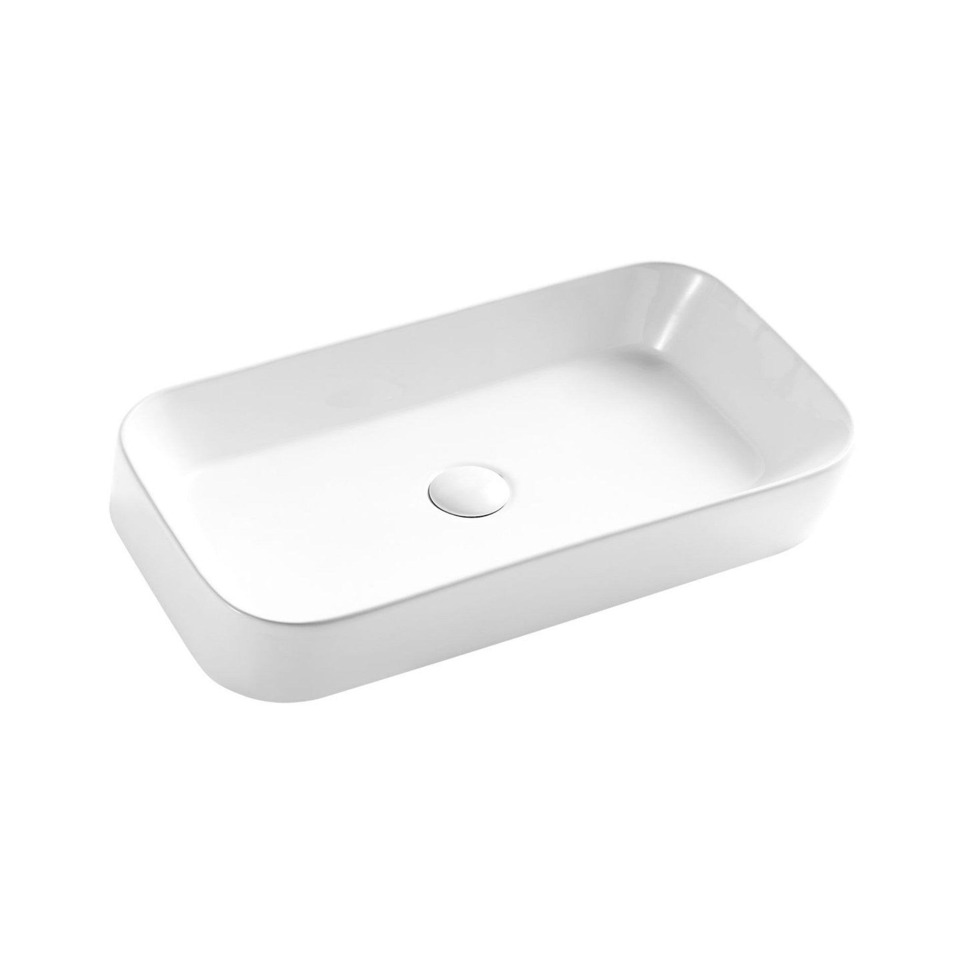 Ratel 22" x 15" White Rectangular Ceramic Vessel Bathroom Sink