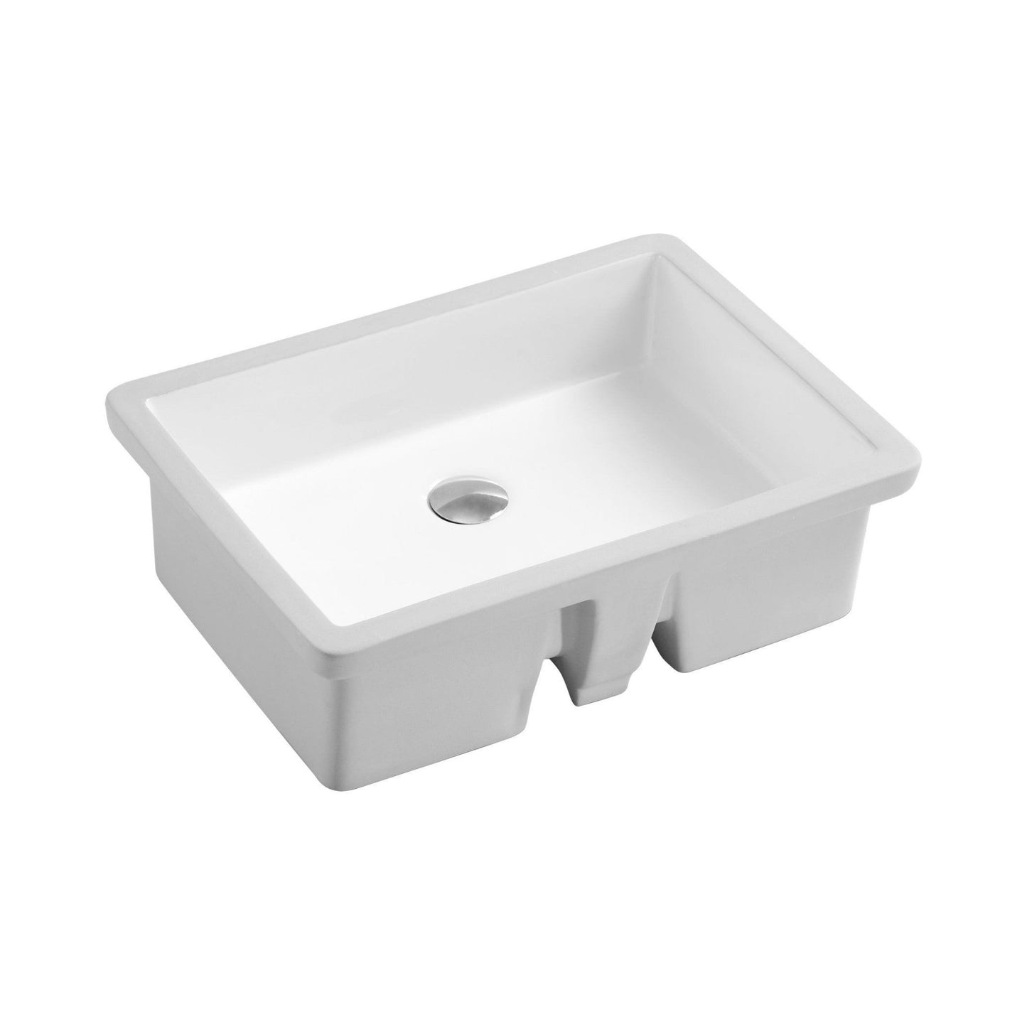 Ratel 22" x 16" White Rectangular Ceramic Undermount Bathroom Sink