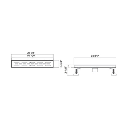 Ratel 24" Brushed Gold Linear Drain System