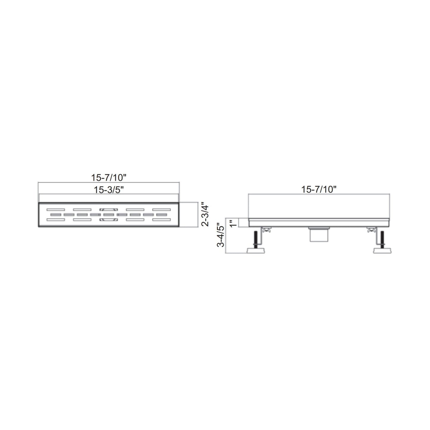 Ratel 24" Matte Black Linear Drain System