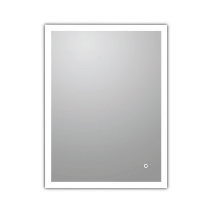 Ratel 24" x 32" Rectangular LED Mirror With Touch Sensor Switch and White Acrylic Frame