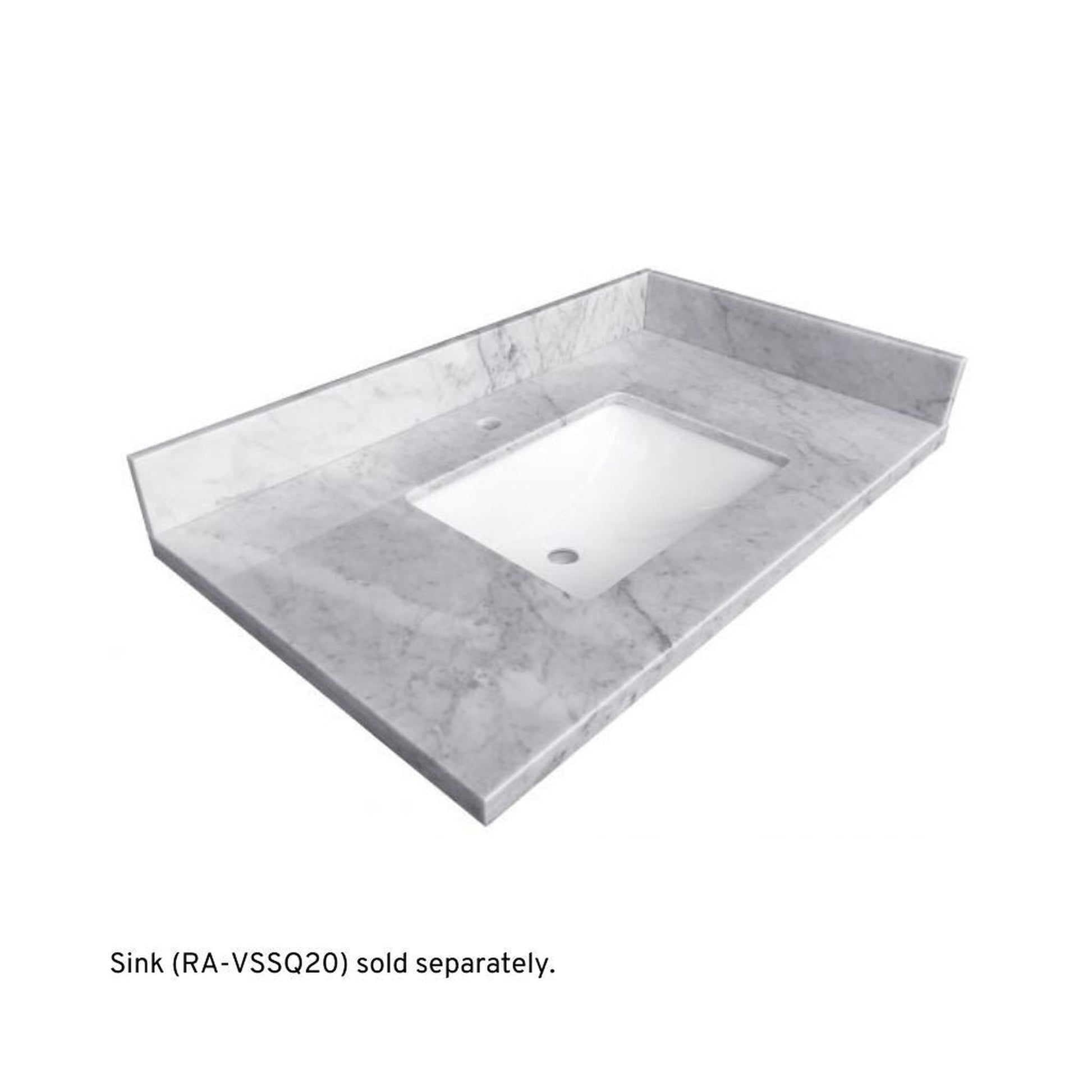 Ratel 26" x 23" Carrara Marble Single Sink Vanity Top
