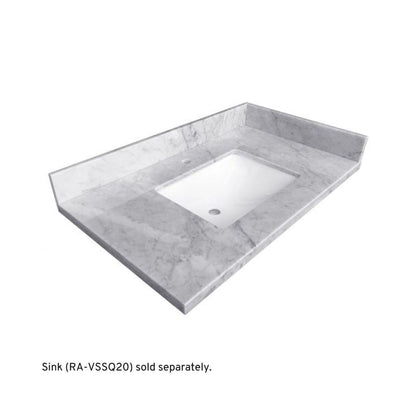 Ratel 26" x 23" Carrara Marble Single Sink Vanity Top