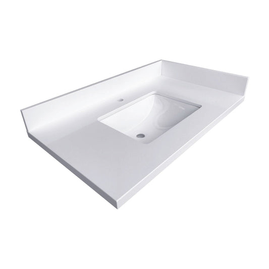 Ratel 26" x 23" White Quartz Vanity Top With Single Undermount Sink