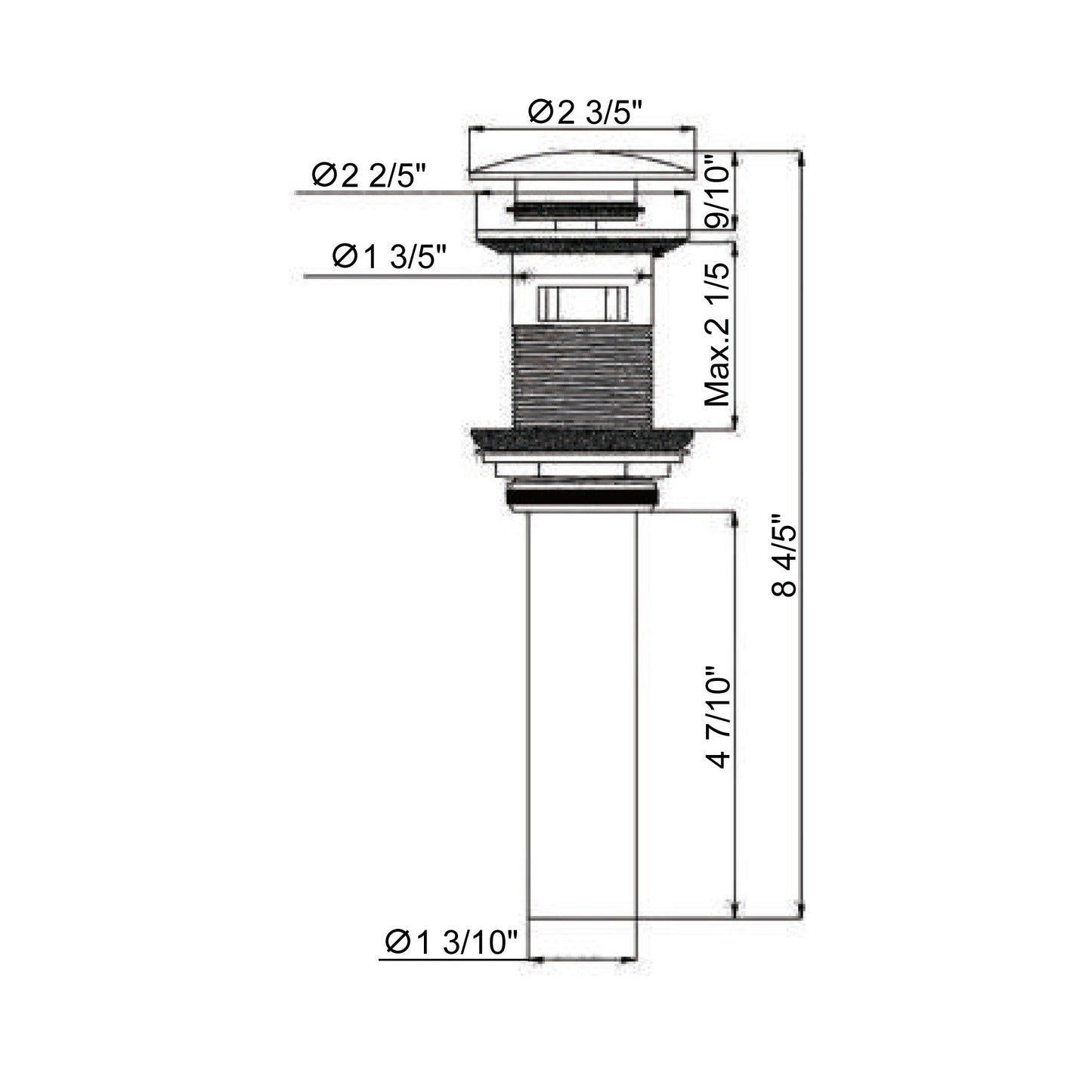 Ratel 3" Brushed Nickel Pop-up Drain With Overflow Hole