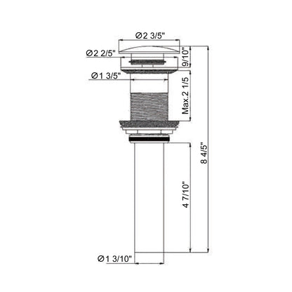 Ratel 3" Brushed Nickel Pop-up Drain Without Overflow Hole