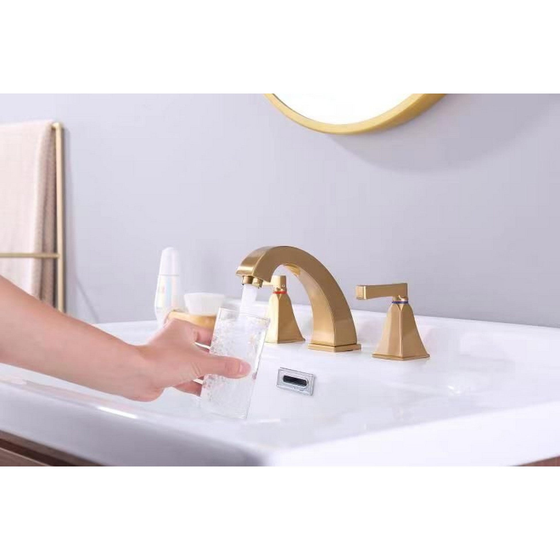 Ratel 3-Hole Champagne Bronze Widespread Bathroom Faucet