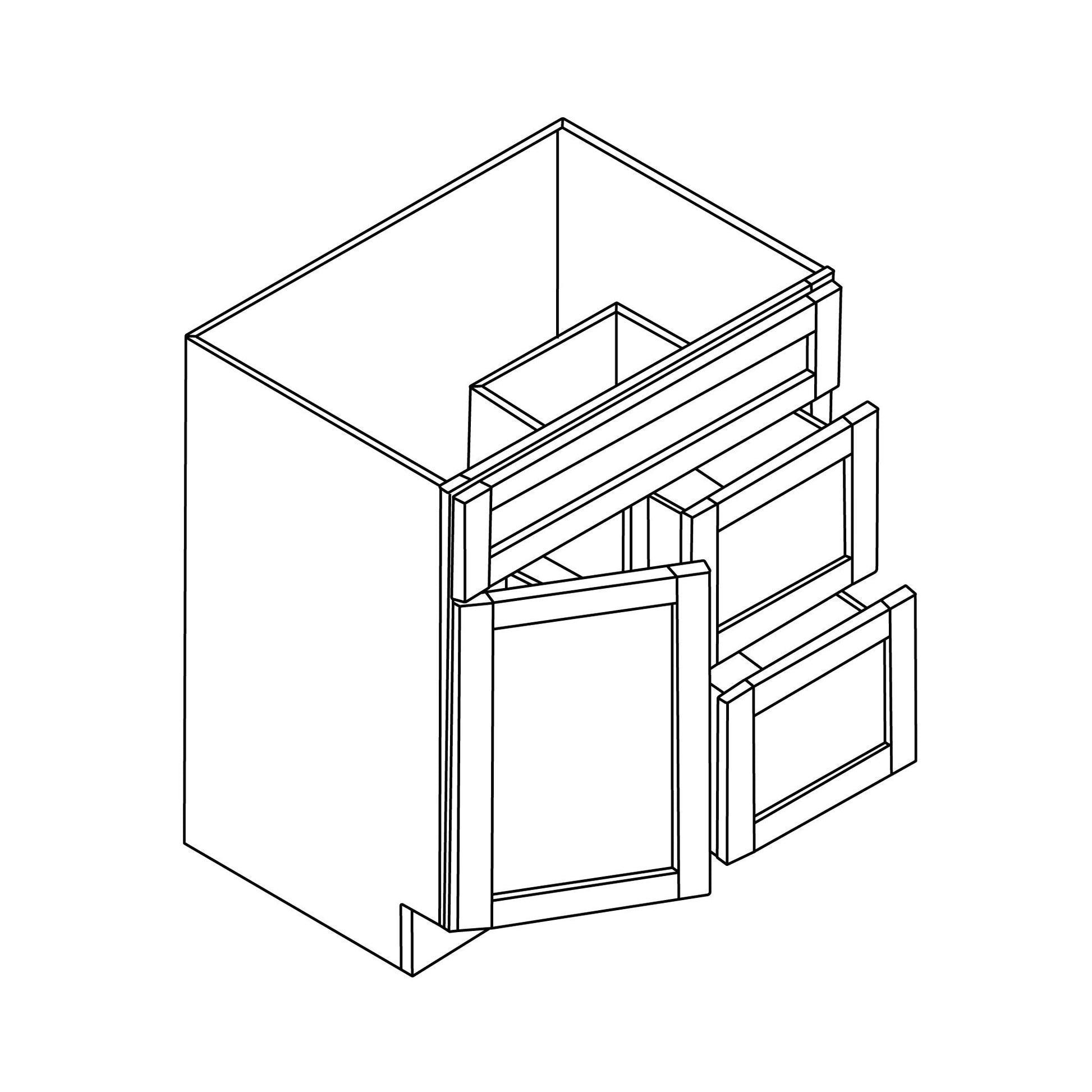 Ratel 30" 2-Drawer Soda Vanity With Door on the Left and Dummy Drawer