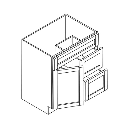 Ratel 30" 2-Drawer Soda Vanity With Door on the Left and Dummy Drawer