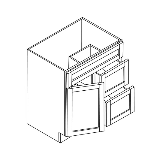 Ratel 30" 2-Drawer Soda Vanity With Door on the Left and Dummy Drawer