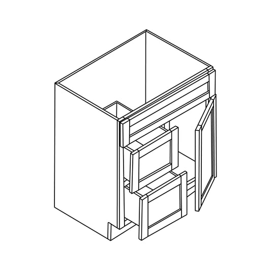 Ratel 30" 2-Drawer Soda Vanity With Door on the Right and Dummy Drawer