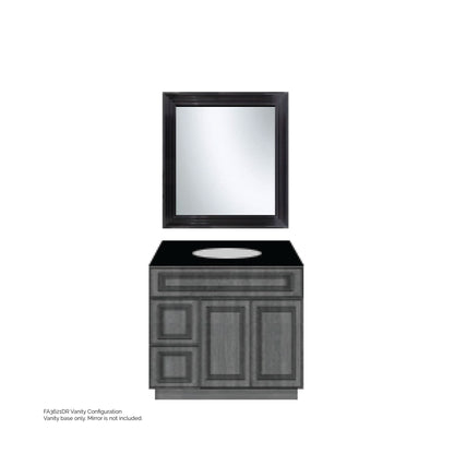 Ratel 36" 2-Drawer Soda Vanity With 2 Doors on the Right and Dummy Drawer