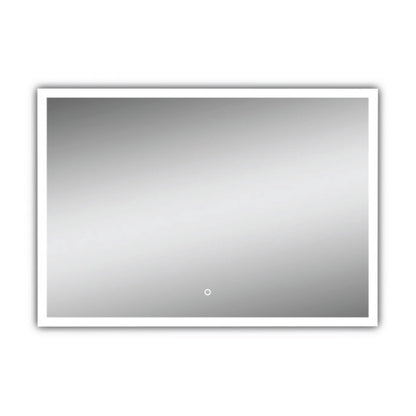 Ratel 39" x 28" Rectangular LED Mirror With Touch Sensor Switch and White Acrylic Frame