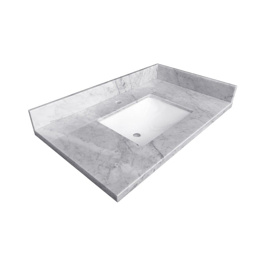 Ratel 44" x 23" Carrara Marble Single Sink Vanity Top