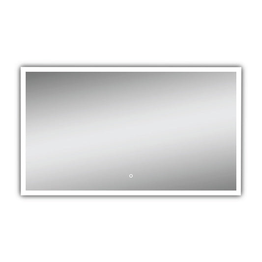 Ratel 47" x 28" Rectangular LED Mirror With Touch Sensor Switch and White Acrylic Frame