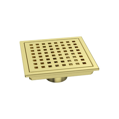 Ratel 6" Square Brushed Gold Shower Drain